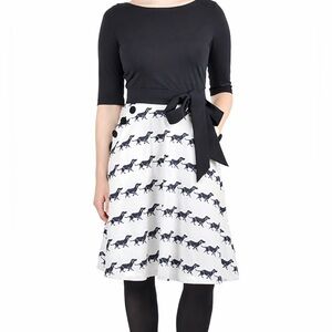 eShakti navy and White daschund dress dog lover
